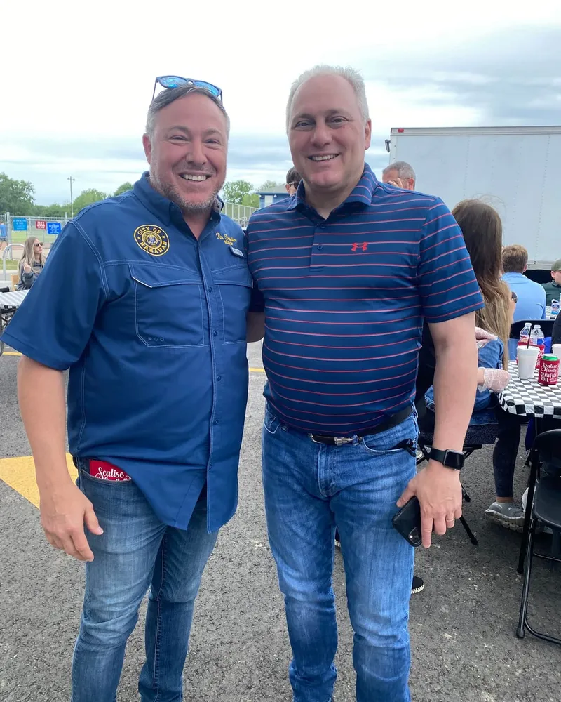 Mayor Tim Baudier with Congressman Steve Scalise at a community cookout