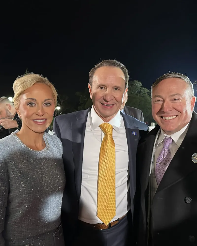 Tim Baudier at an evening parish event