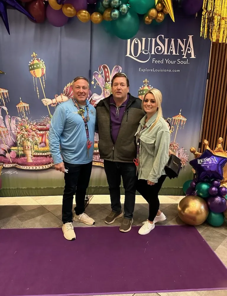 Tim Baudier at an Explore Louisiana Mardi Gras tourism event