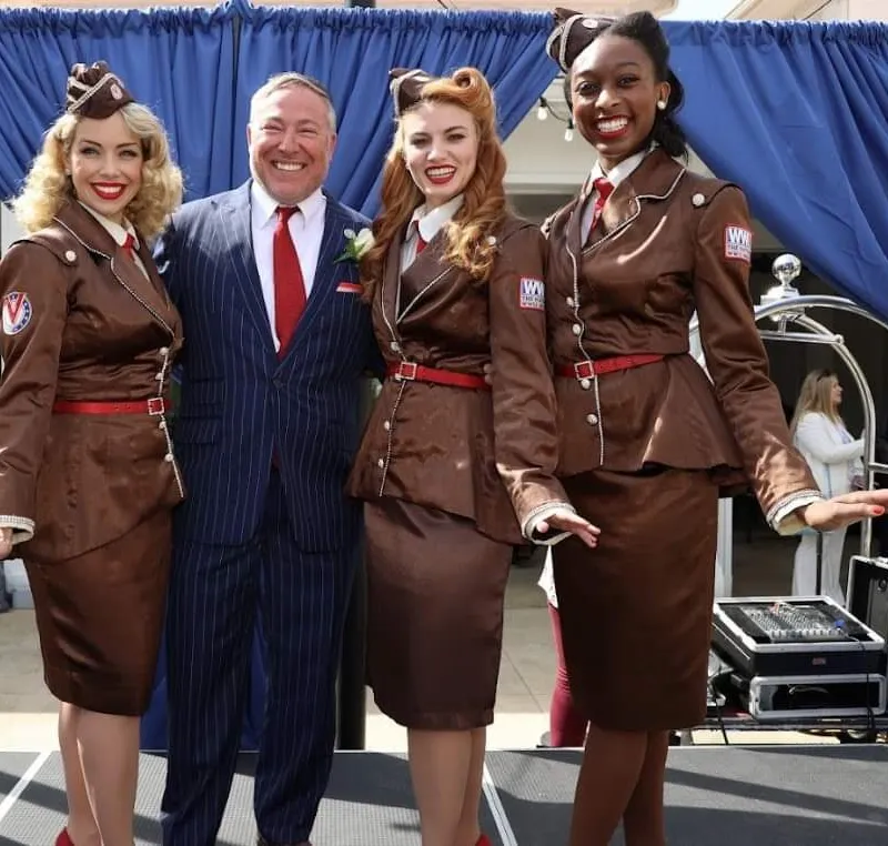 Tim Baudier with National WWII Museum interpreters at a community event